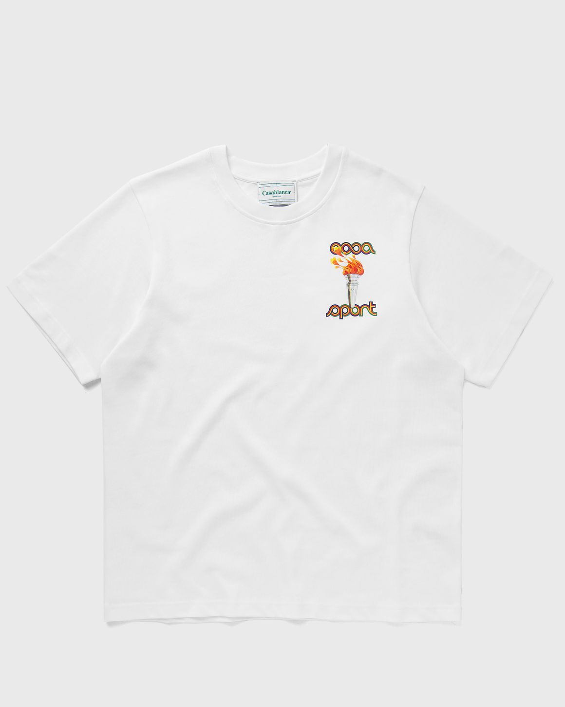 【関税込み】Casablanca グレー La Flamme Du Sport Tシャツ Casablanca: Gray 'La Flamme Du Sport' T-Shirt | SSENSE 日本