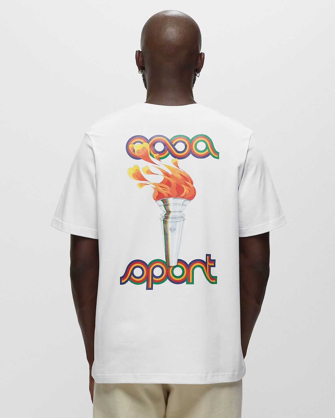 【関税込み】Casablanca グレー La Flamme Du Sport Tシャツ Casablanca: Gray 'La Flamme Du Sport' T-Shirt | SSENSE 日本