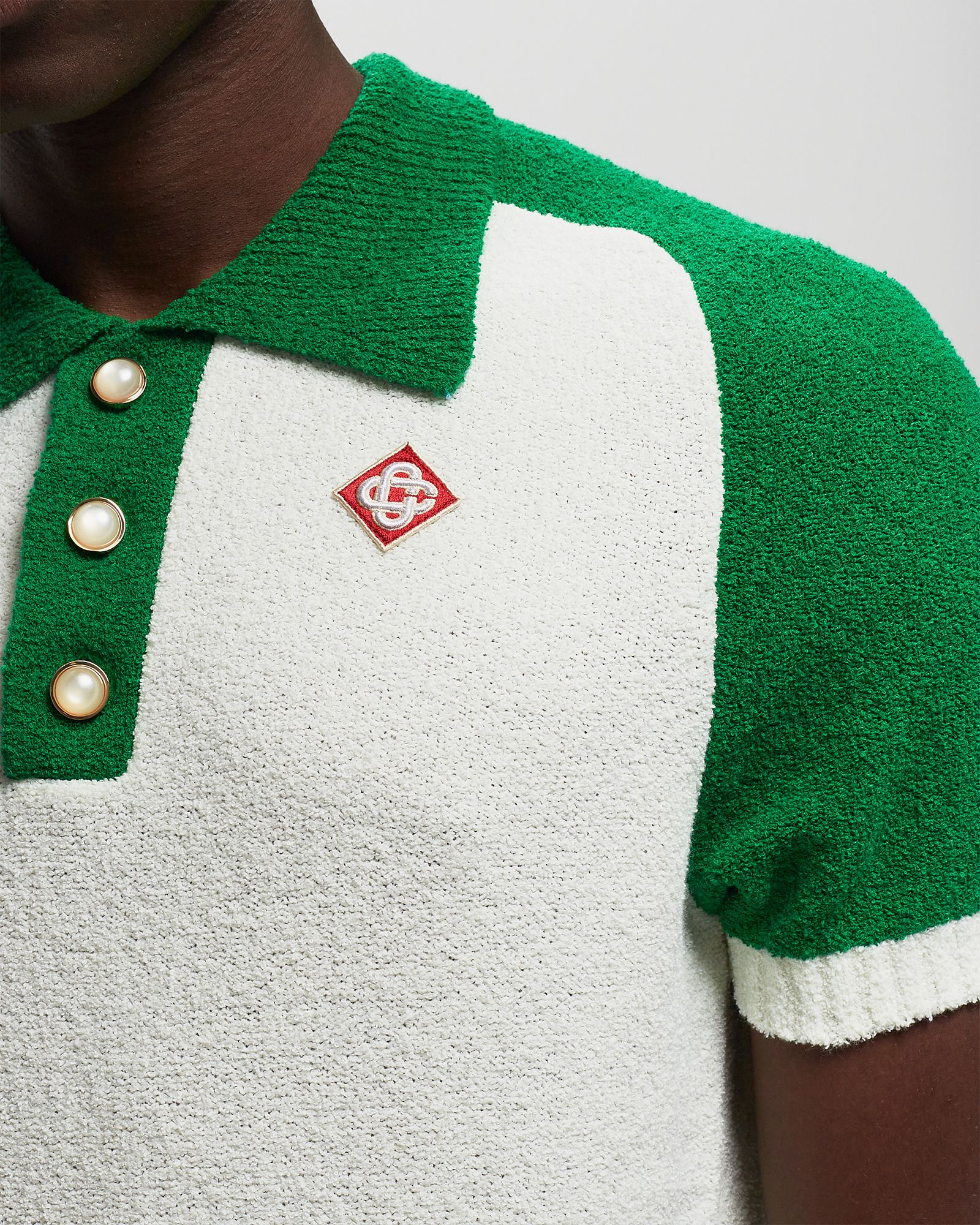 COLOUR BLOCKING BOUCLE POLO
