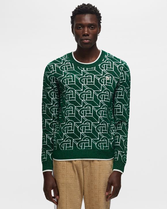 Louis Vuitton Graphic Mohair Long Cardigan, Green, XXL