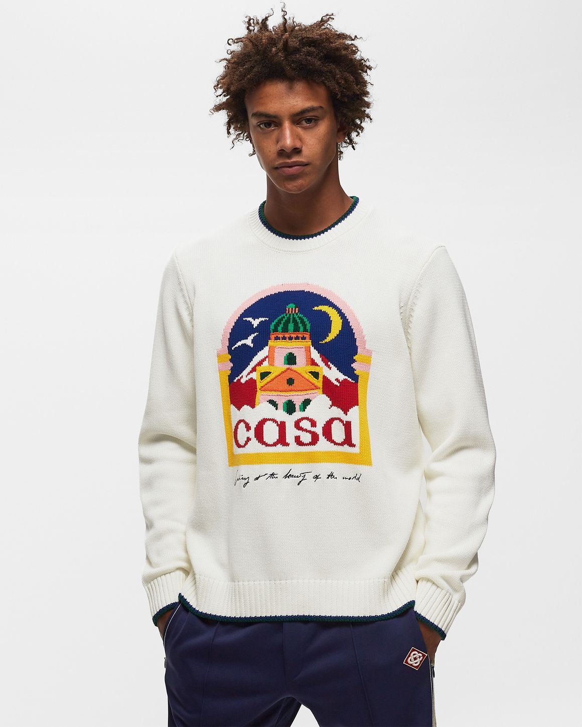 Casablanca CASA INTARSIA JUMPER White | BSTN Store