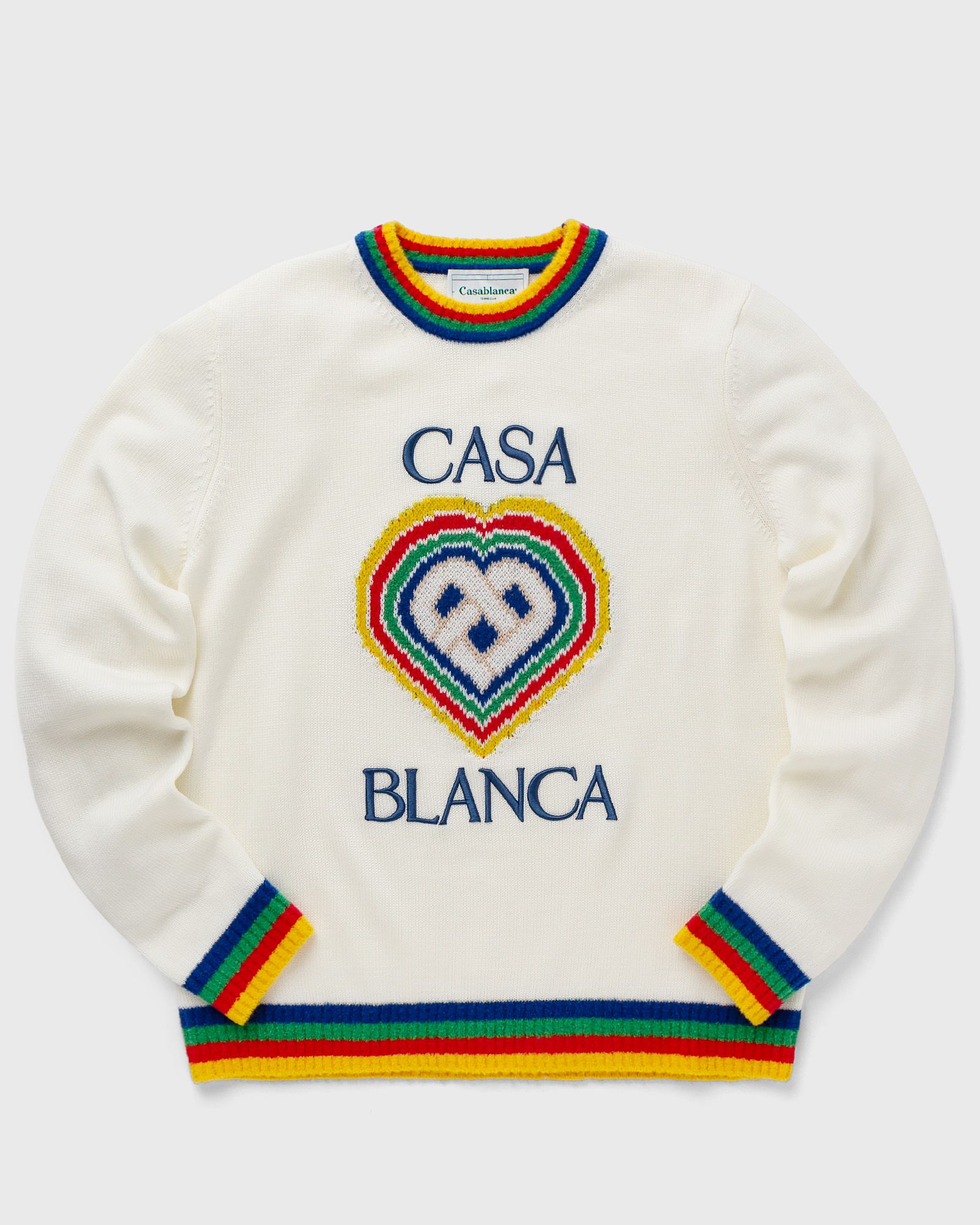 Casablanca - heart boucle brand jumper men pullovers white in größe:xxl