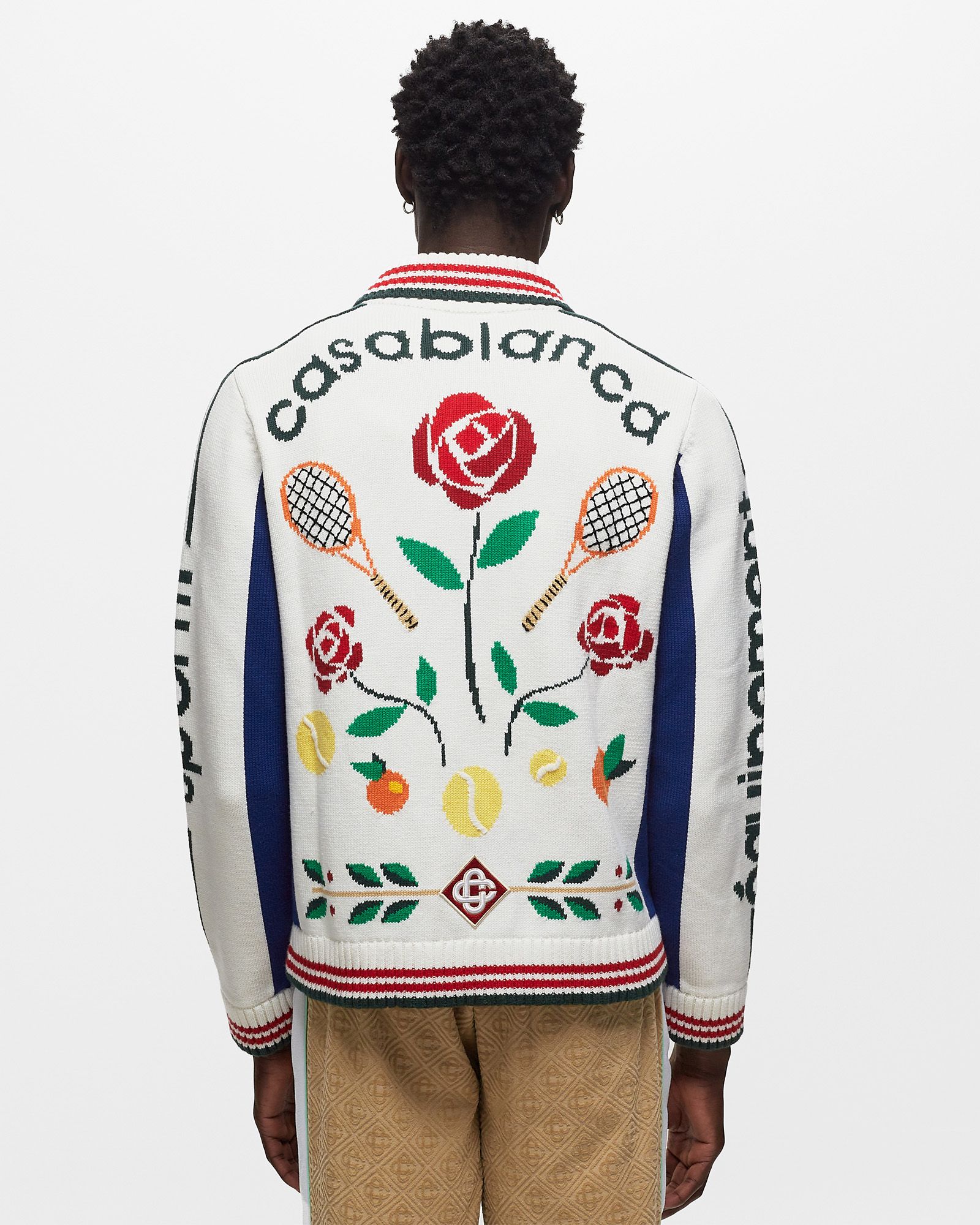 CASABLANCA LAUREL INTARSIA KNIT JACKET