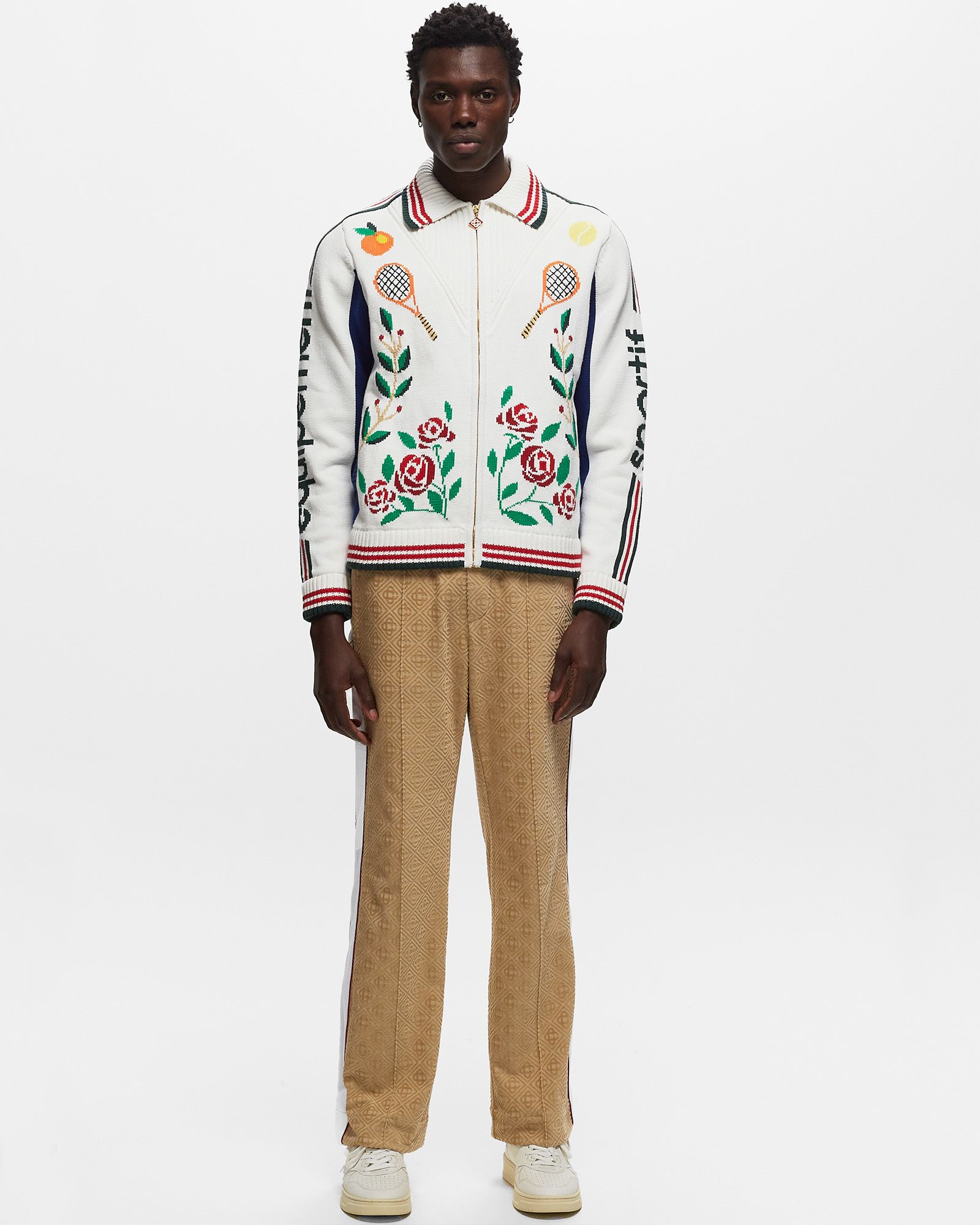 CASABLANCA LAUREL INTARSIA KNIT JACKET