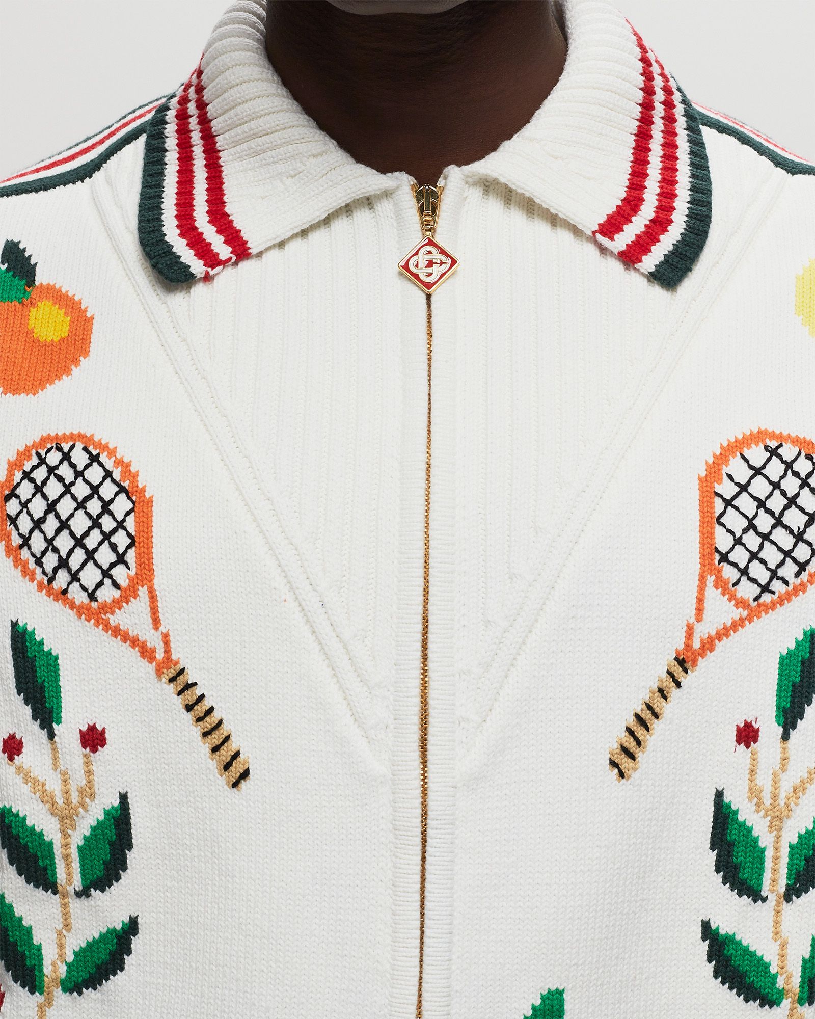 CASABLANCA LAUREL INTARSIA KNIT JACKET