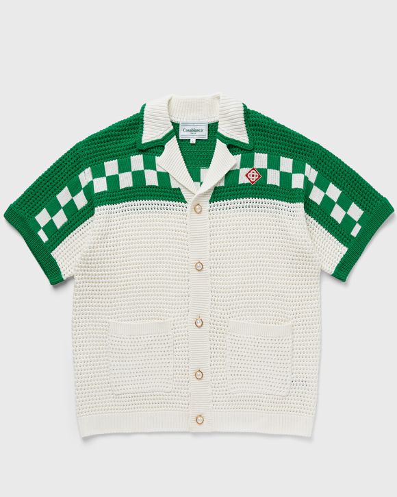 Casablanca FAUX CROCHET SHIRT Green/White | BSTN Store