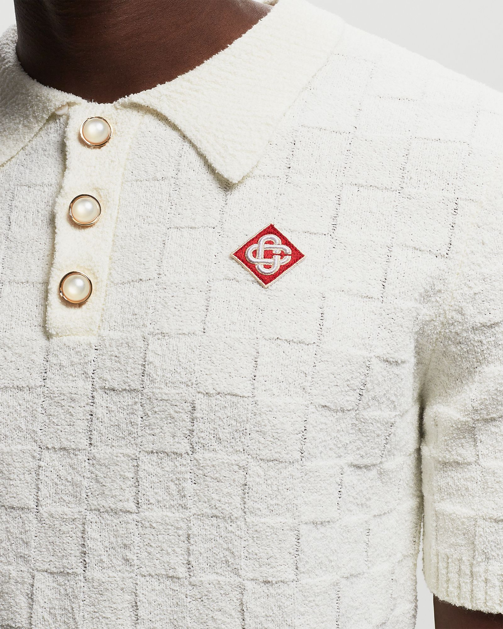 CHECKED YOKE BOUCLE POLO