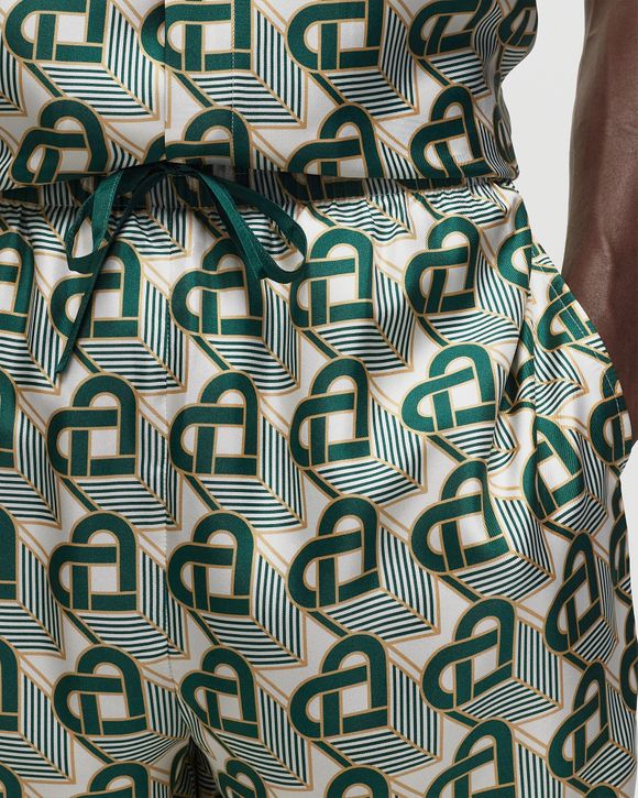 Casablanca SILK SHORTS WITH DRAWSTRINGS Green | BSTN Store