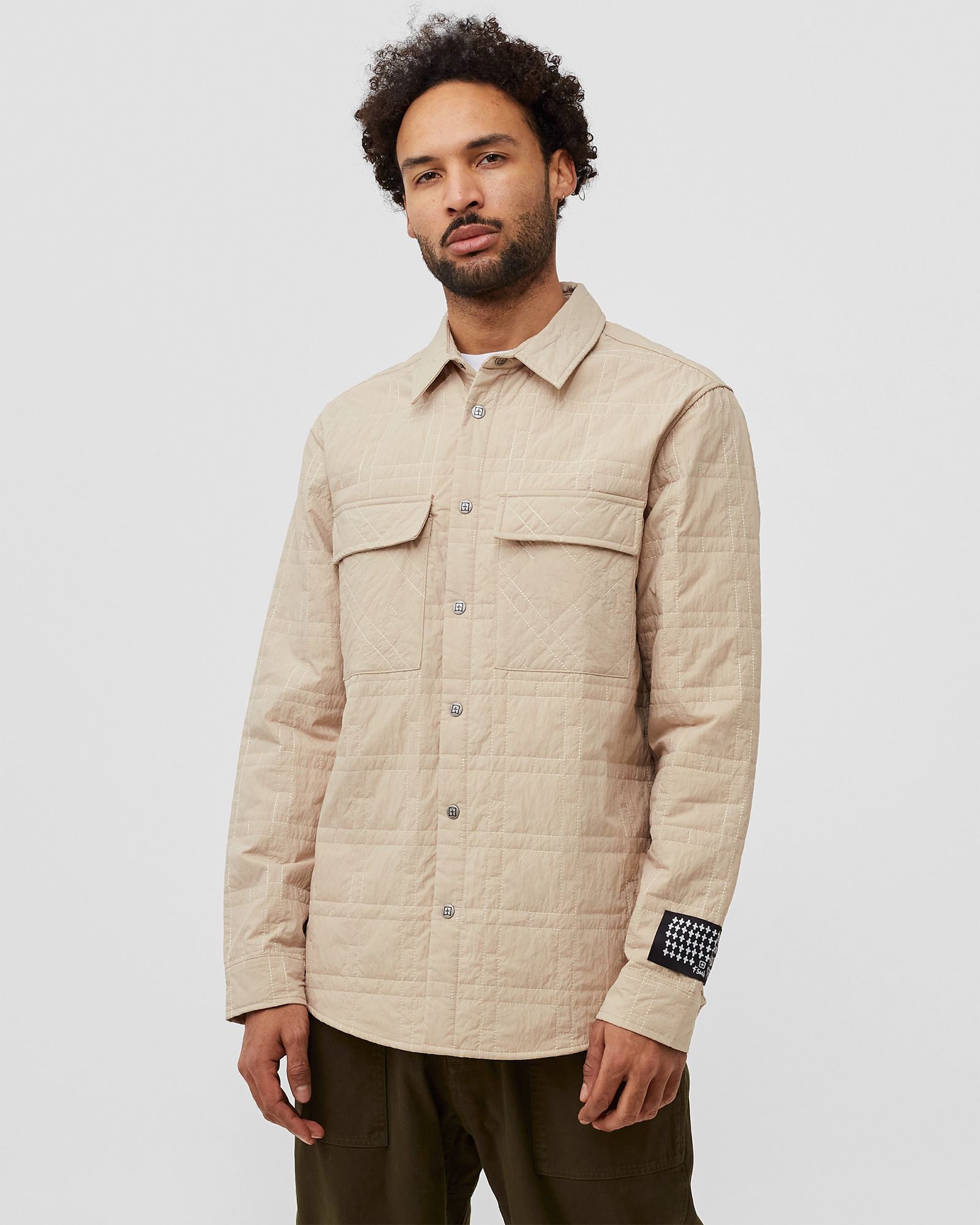 south quilted ls shirt cream