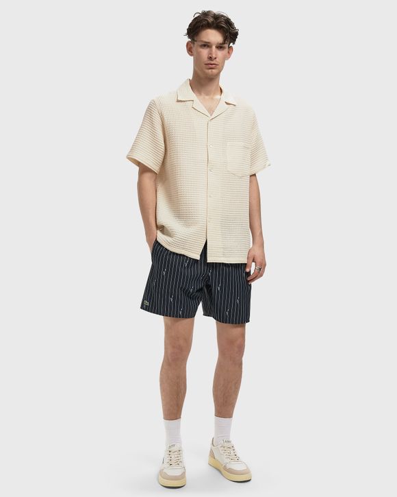 Mid Length Crocodile Print Swim Trunks