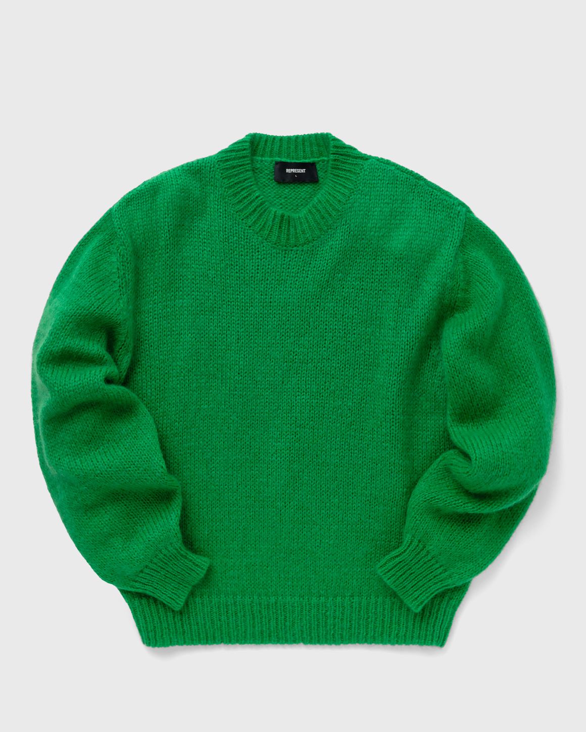 ニット・セーター SATUR Round neck mohair logo knit heritage green SA23FWMK06G ☆SATUR☆韓国☆ニット☆大人気☆Round Neck Mohair Logo Knit