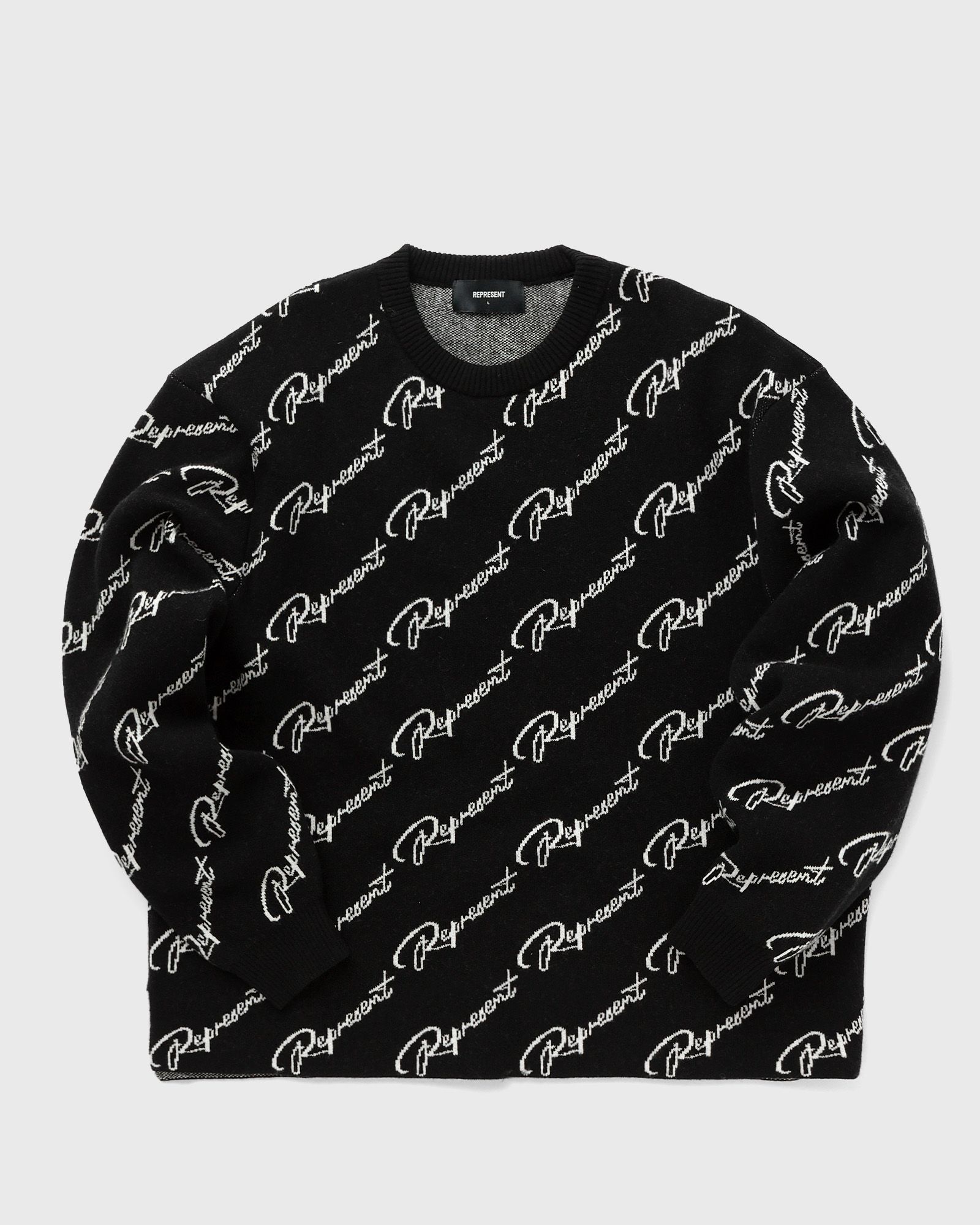 Represent - jaquard sweater men pullovers black in größe:xl