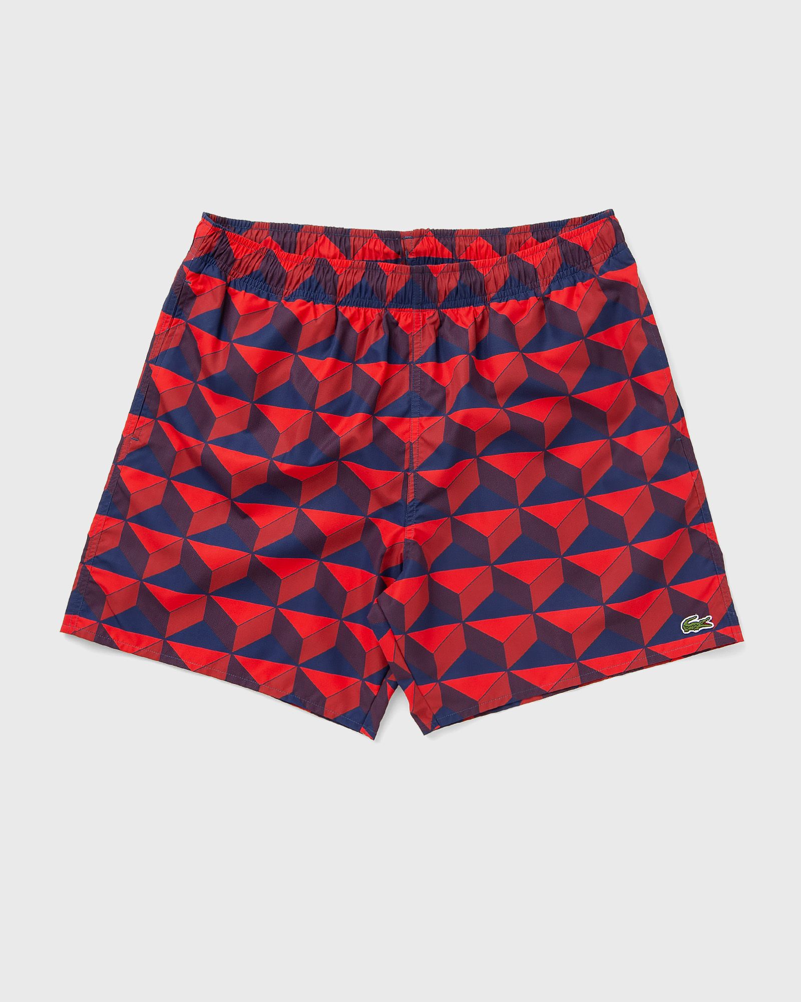 Lacoste - patterned swim trunks men swimwear blue|red in größe:l