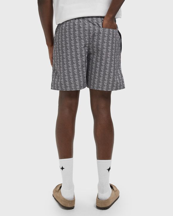 Mid Length Monogram Print Swim Trunks