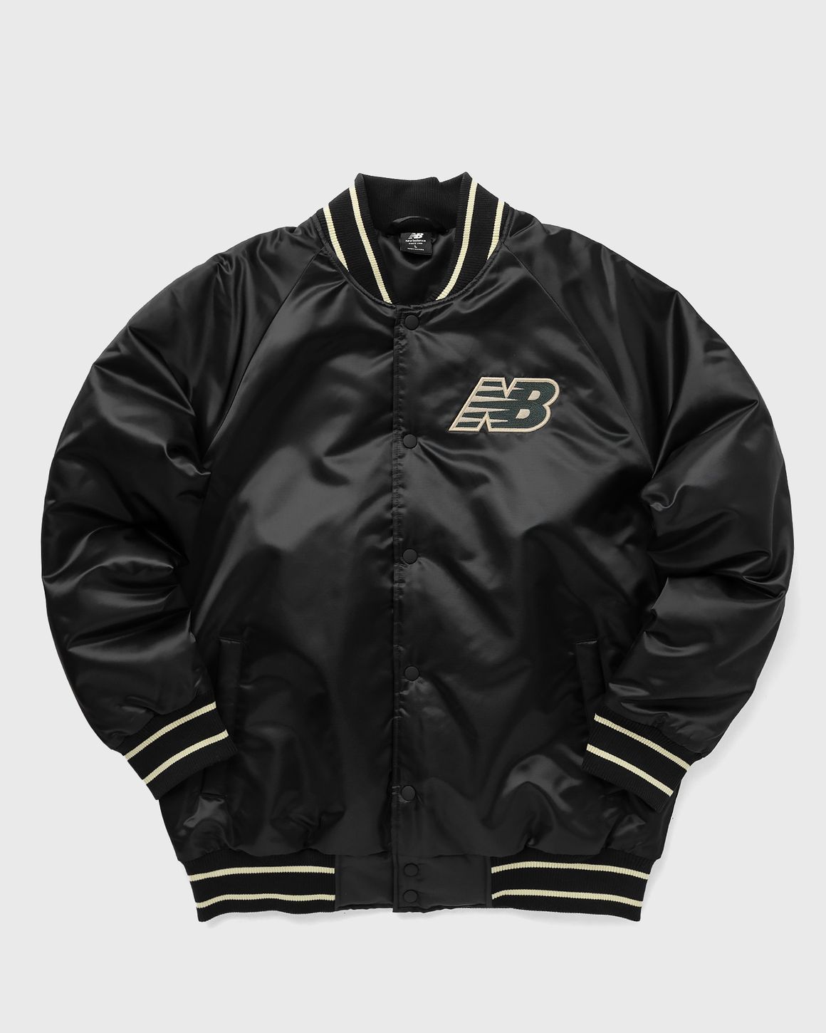 New Balance Athletics Varsity Satin Bomber Jacket Black BSTN Store