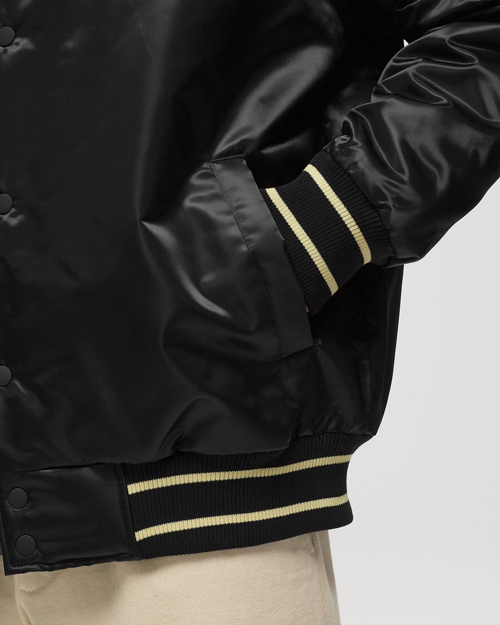 New Balance Athletics Varsity Satin Bomber Jacket Black