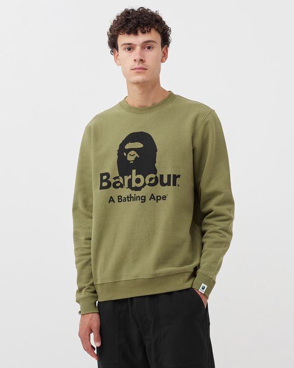 Barbour Barbour x Bape Crewneck Sweatshirt Green Burnt Olive