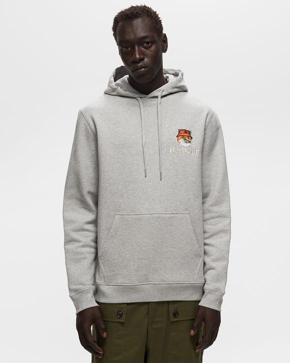 Barbour Barbour X Maison Kitsune Fox Head Hoodie Grey - GREY MA