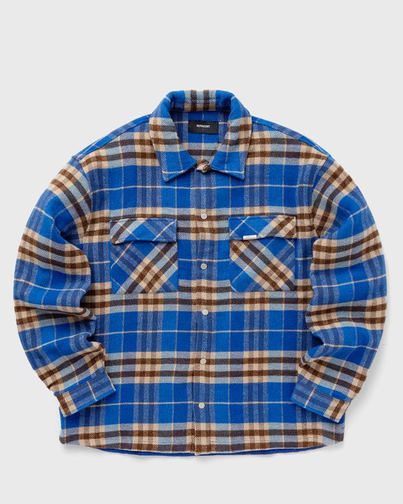 Butter Goods Plaid Flannel Insulated Overshirt Brown/Beige