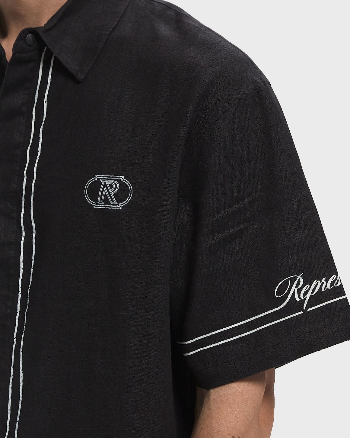 Tシャツ・カットソー REPRESENT FW25 BORDER SHIRT (MLM100298 01) Represent Border Shirt Black | BSTN Store