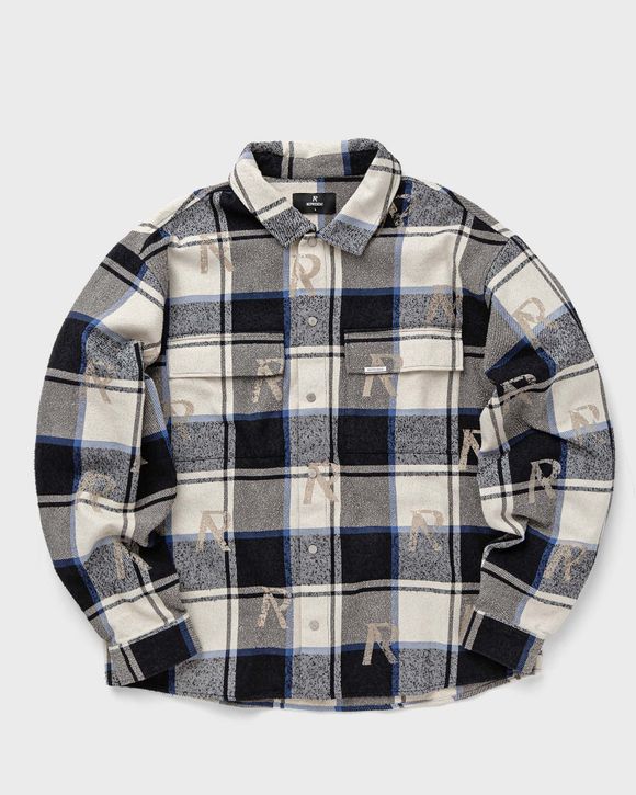 Represent ALL OVER INITIAL FLANNEL SHIRT Blue/Beige | BSTN Store
