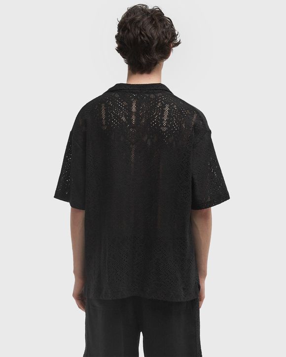 試着のみ　teloplan Omi Crochet Shirts / ブラック Represent ALL OVER CROCHET SHIRT Black | BSTN Store
