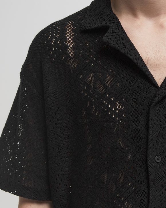 Represent ALL OVER CROCHET SHIRT Black | BSTN Store