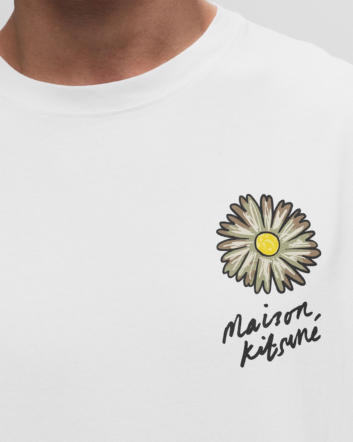 MAISON KITSUNE｜SWEATSHIRTS (FLOATING FLOWER COMFORT SWE Maison Kitsune Floating Flower Comfort Sweatshirt Light Grey