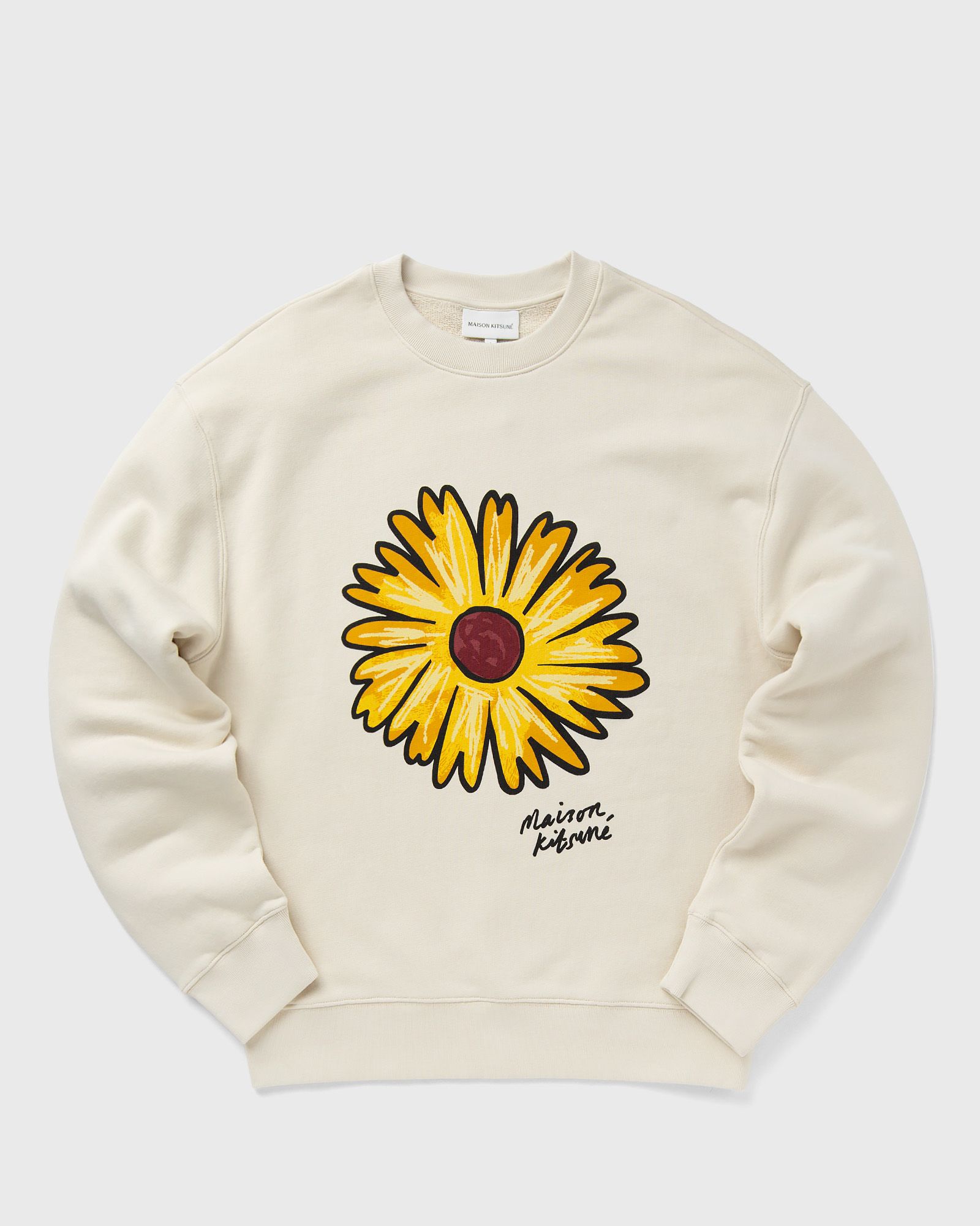 Maison Kitsune - floating flower comfort sweatshirt men sweatshirts beige in größe:xl