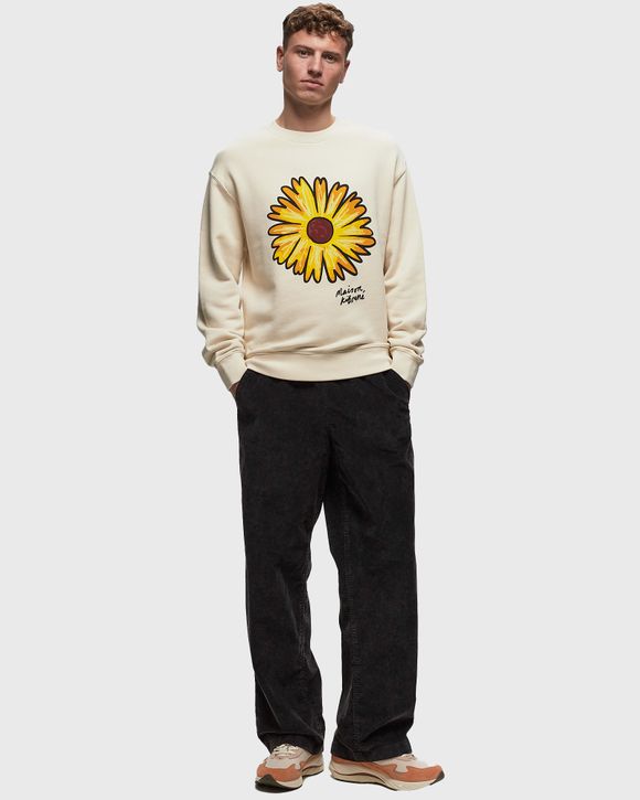 MAISON KITSUNE｜SWEATSHIRTS (FLOATING FLOWER COMFORT SWE Maison Kitsune Floating Flower Comfort Sweatshirt Light Grey