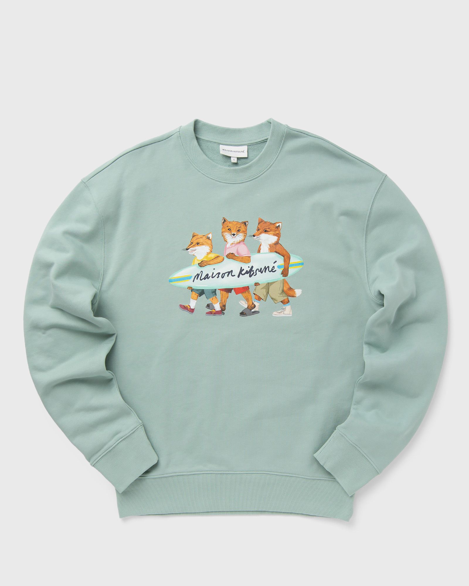 Maison Kitsune - surfing foxes comfort sweatshirt men sweatshirts blue in größe:s