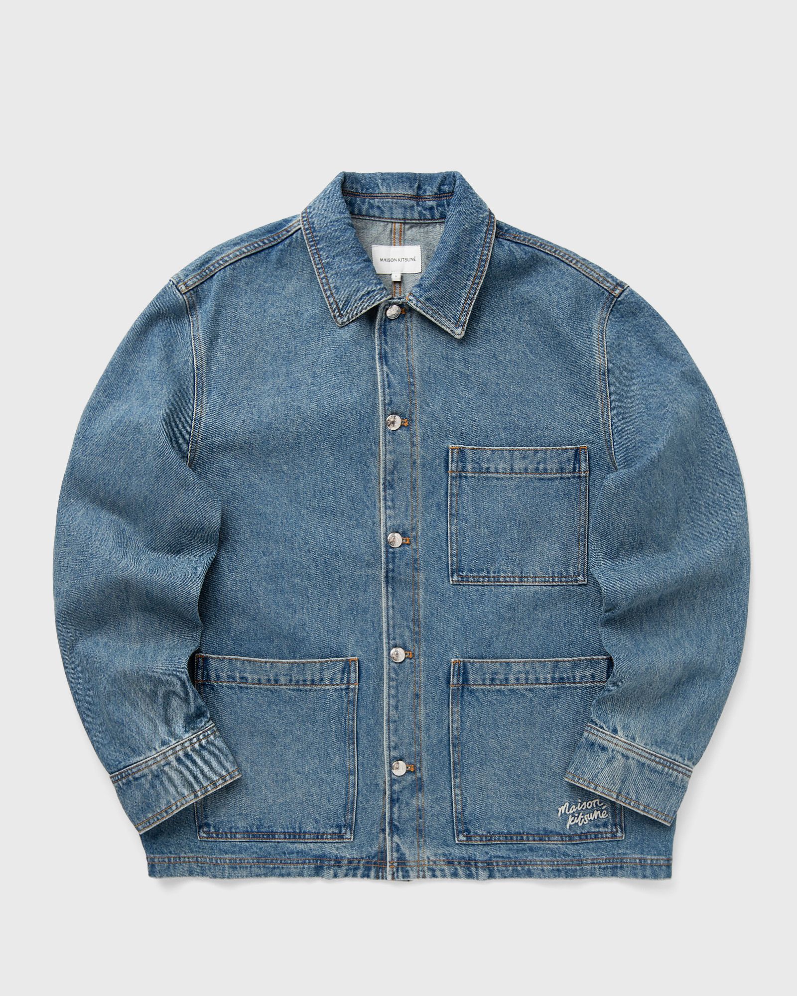 Maison Kitsune - denim workwear jacket men denim jackets blue in größe:s