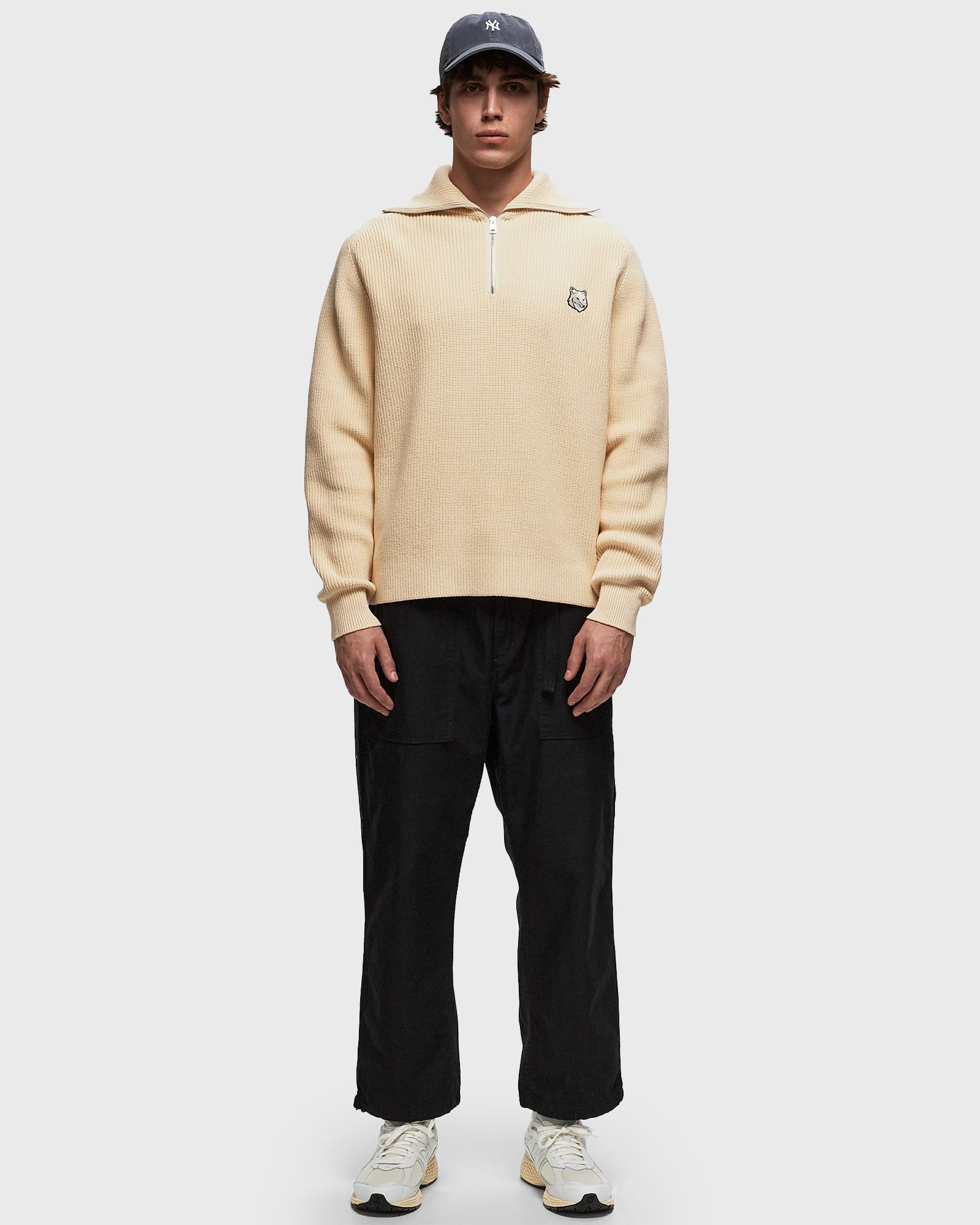 BOLD FOX HEAD PATCH HALF ZIP RIBBED JUMPER