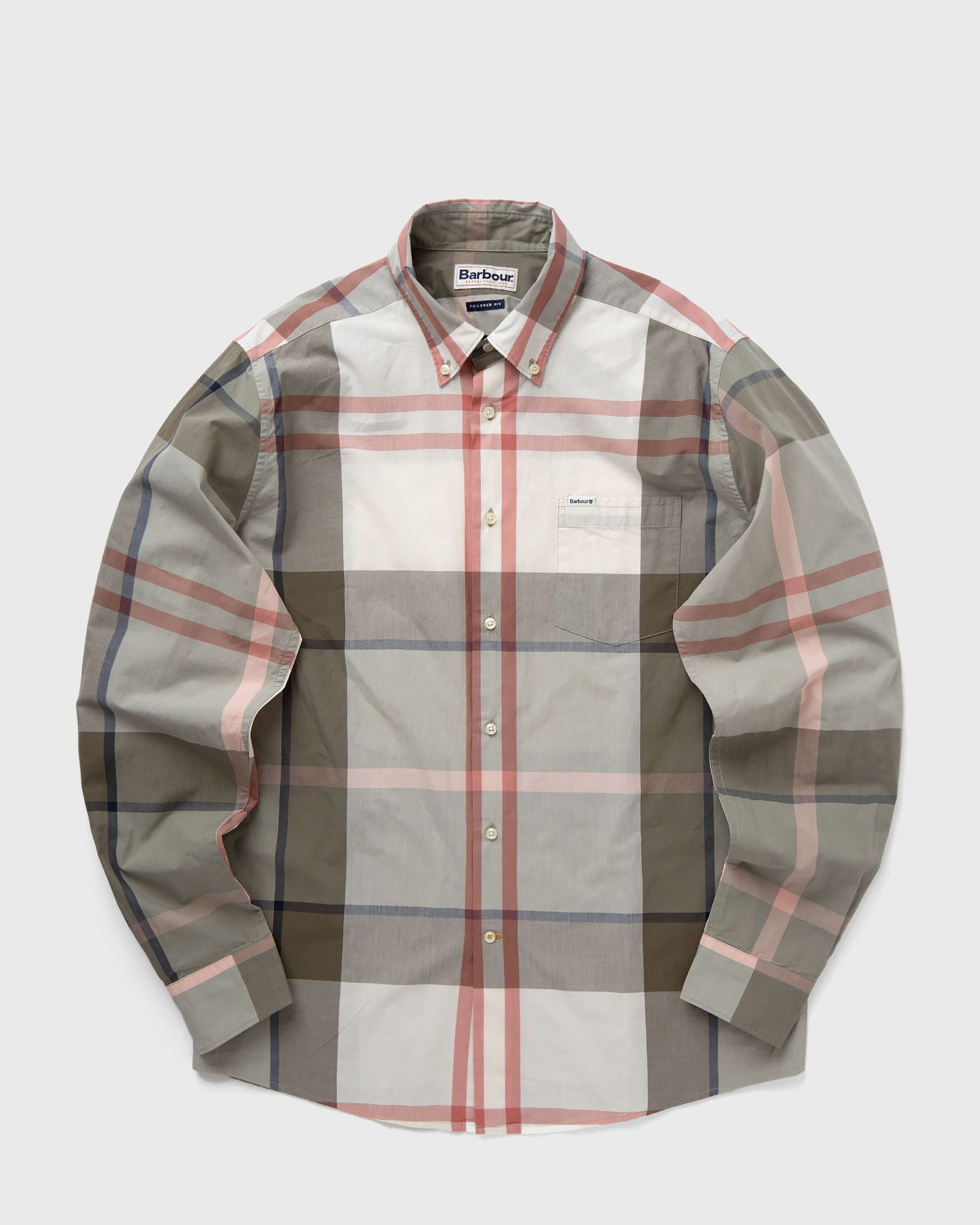 Barbour - harris tailored shirt men longsleeves green|beige in größe:m