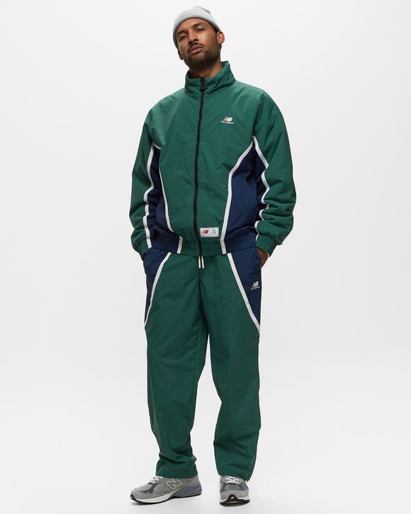 New Balance Hoops Woven Pant Green - TEAM FOREST GREEN