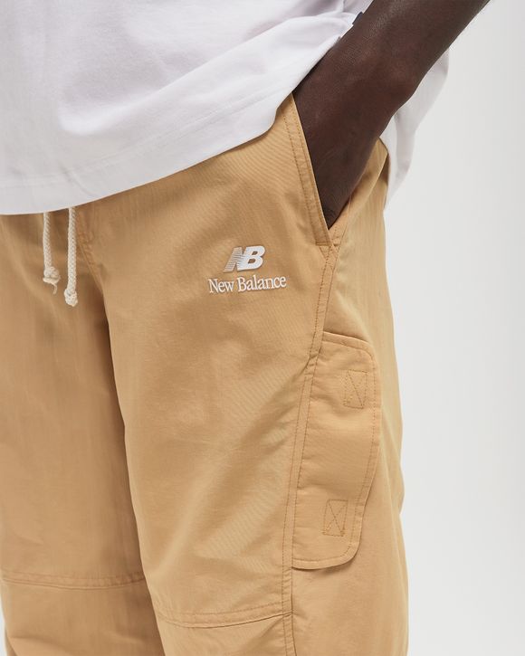 ★★New Balance★★ Cotton Deep Tuck Wide Banding Pants Beig New Balance MNP1414 Beige Men Pants Beige Men Clothing