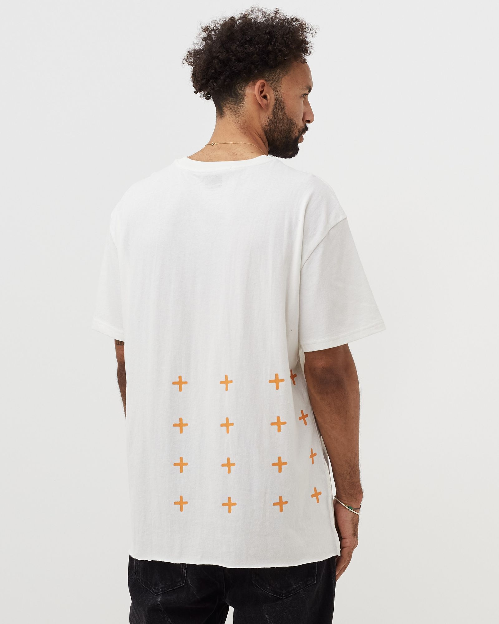 4 x 4 biggie ss tee white orange