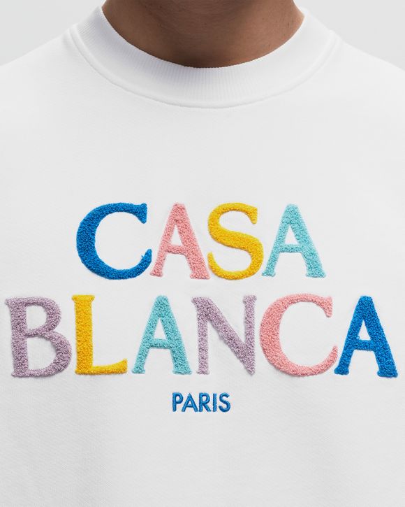 STACKED LOGO EMBROIDERED CHENILLE SWEATSHIRT