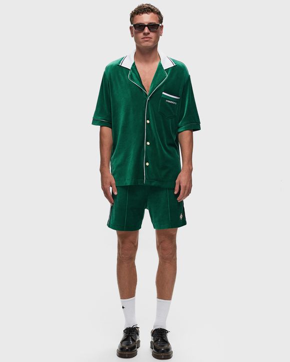Casablanca MENS SHORT SLEEVED VELOUR SHIRT Green | BSTN Store Casablanca MENS SHORT SLEEVED VELOUR SHIRT Green | BSTN Store