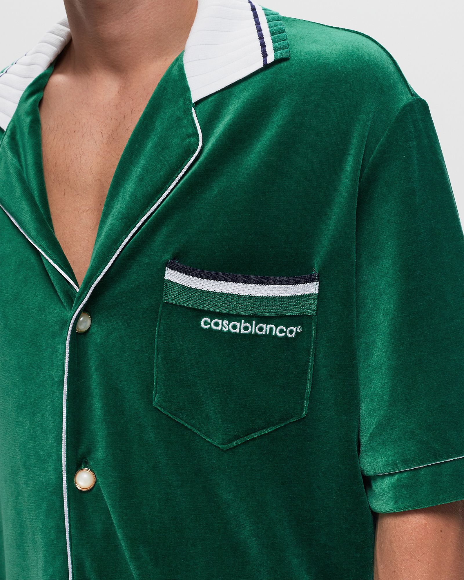 MENS SHORT SLEEVED VELOUR SHIRT