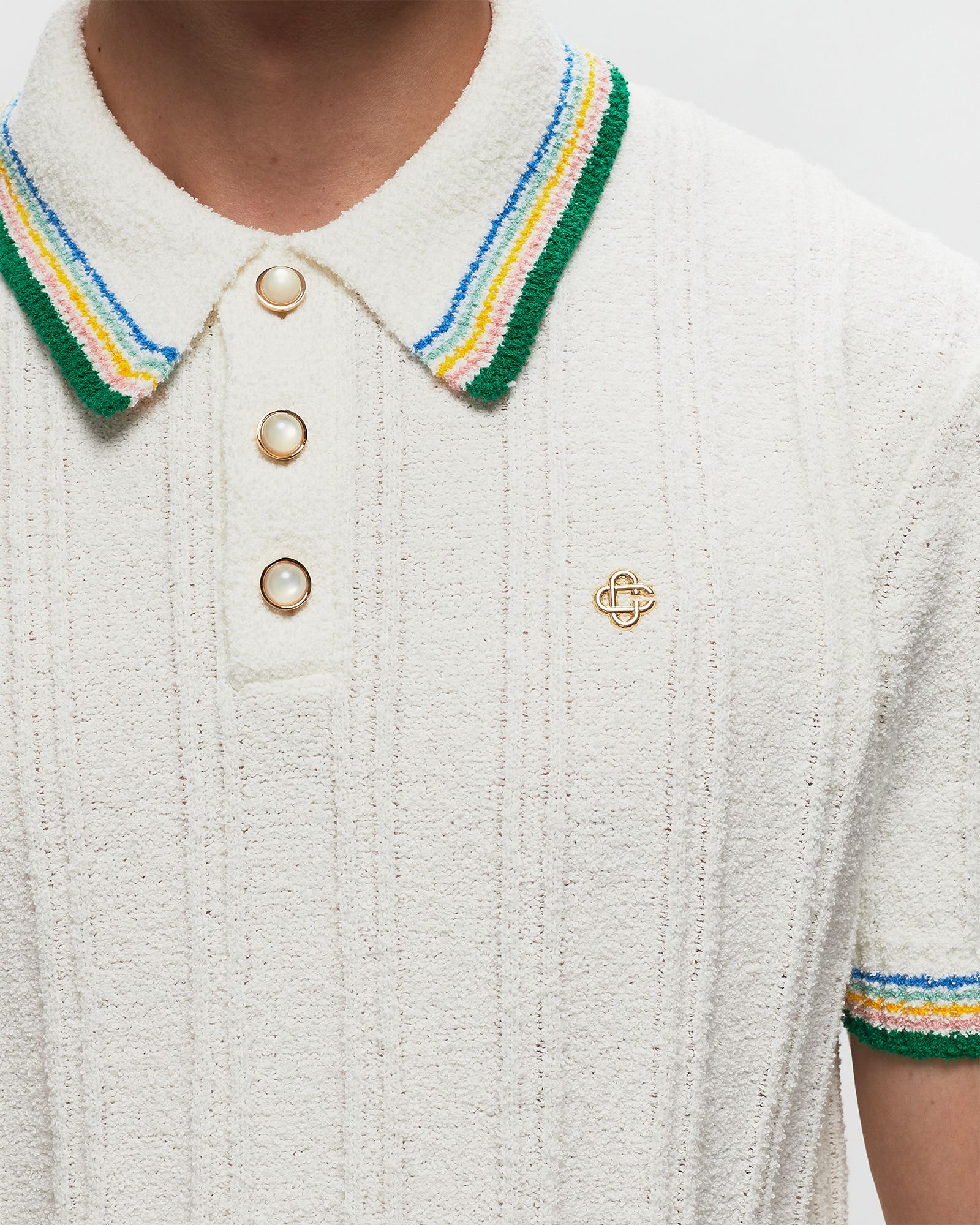 RIB EFFECT BOUCLE POLO