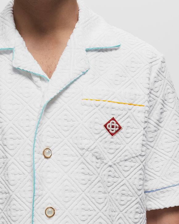 MENS MONOGRAM TOWELLING OPEN COLLAR SHIRT