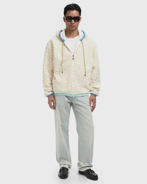 Casablanca MENS MONOGRAM FLEECE JACKET White | BSTN Store