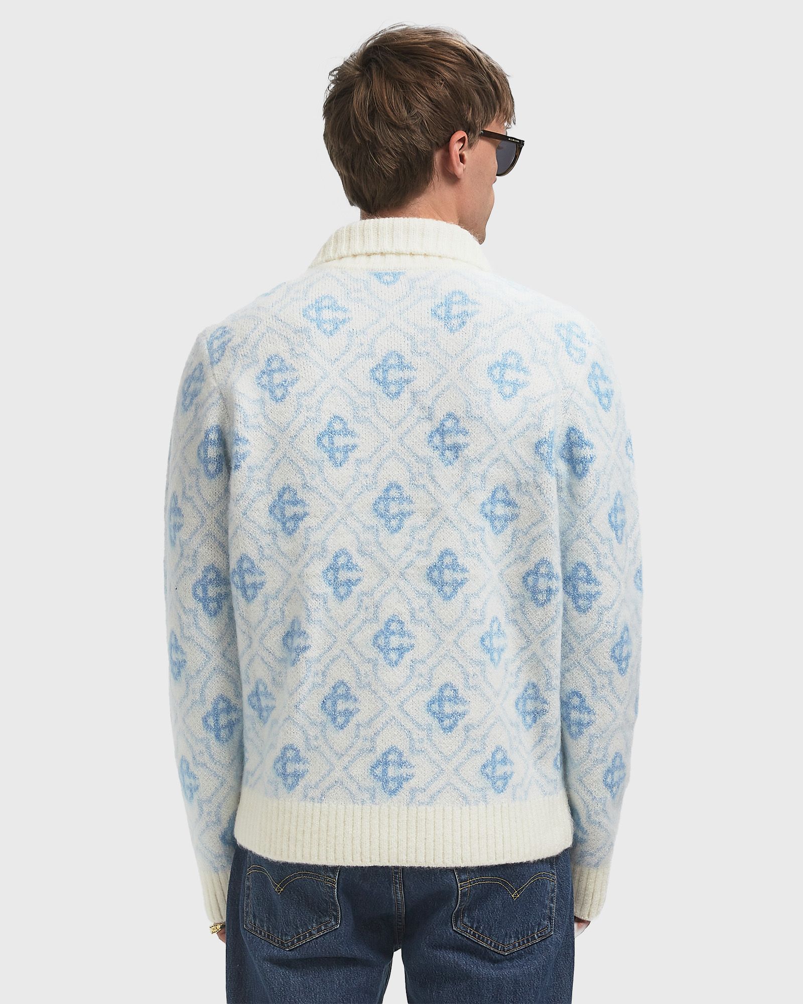 Casablanca MONOGRAM ZIP UP Blue White | BSTN Store