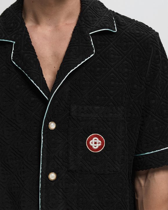 Tシャツ・カットソー Casablanca MONOGRAM TOWELLING SHIRT (MPF25SH08502 BLACK) Casablanca MENS TOWELLING MONOGRAM SHIRT Black | BSTN Store