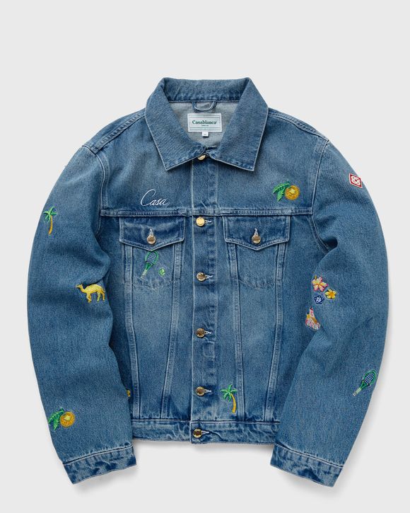 Men's Jango Embroidered Denim Jacket In Blue