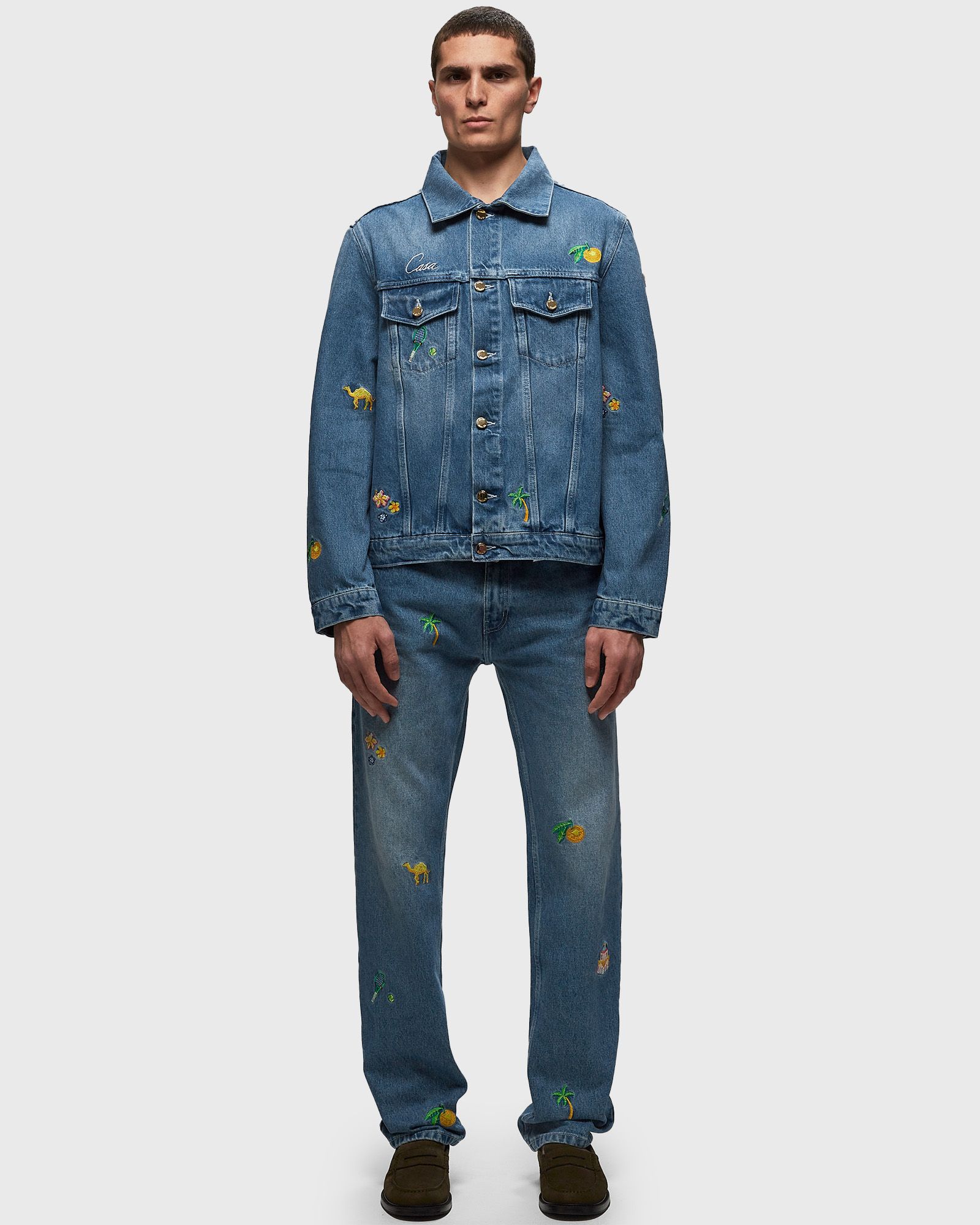 DENIM EMBROIDERED MOTIF JACKET