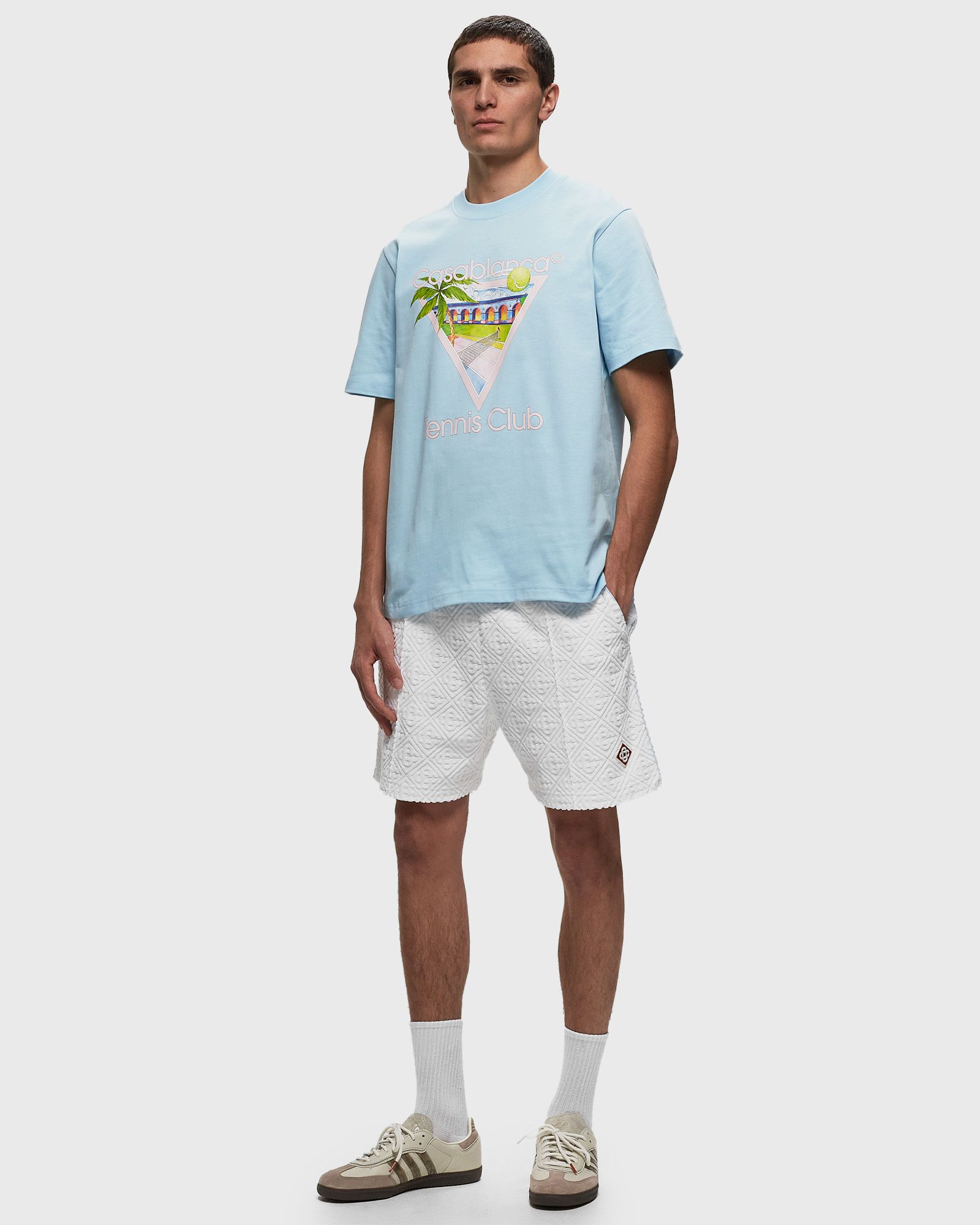 MENS JACQUARD MONOGRAM TOWELLING TRACK SHORTS