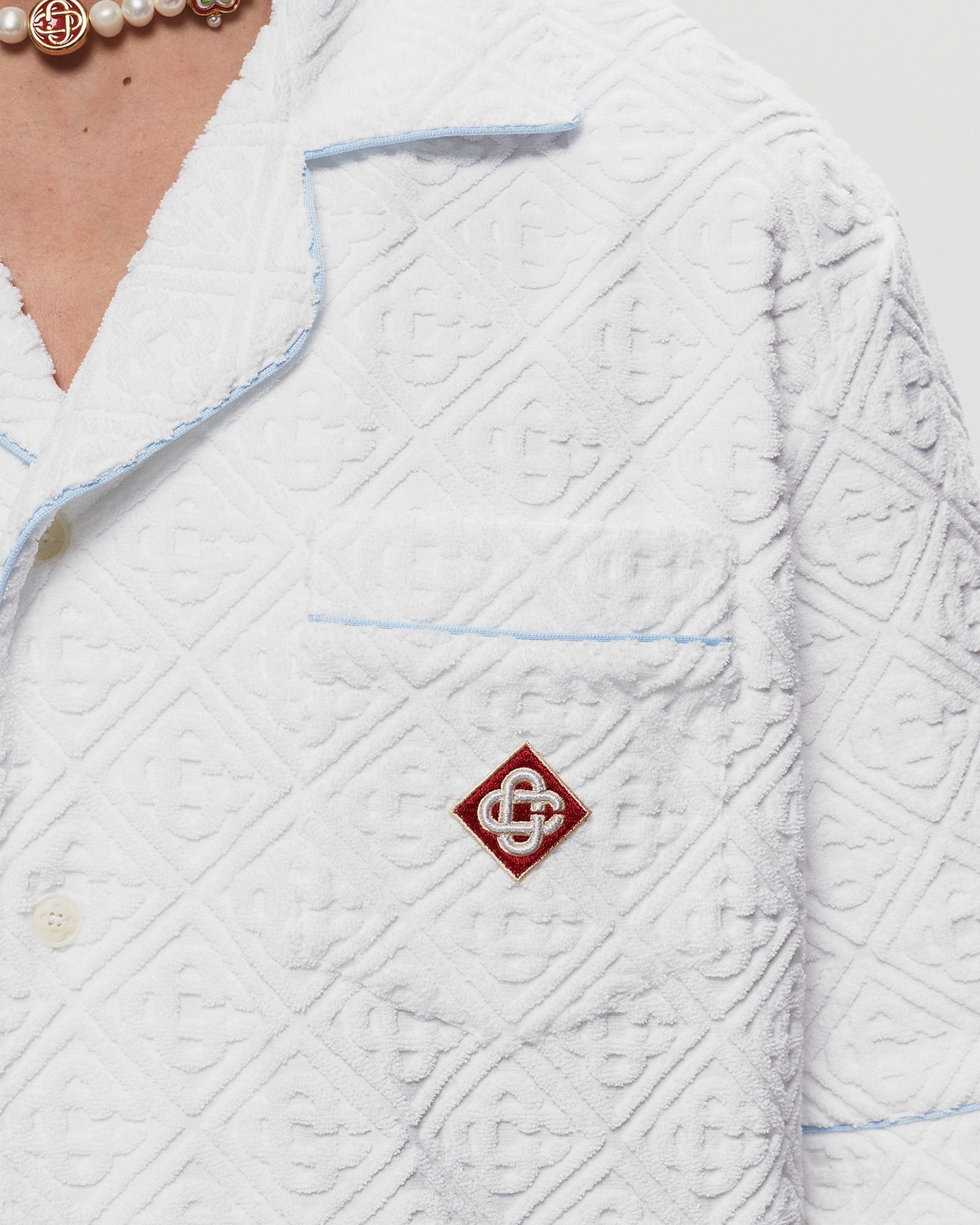 MENS JACQUARD MONOGRAM TOWELLING SHIRT