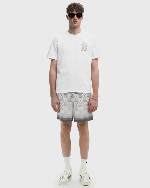 ショートパンツ Casablanca Short Pants With Silk Graphic Print Casablanca SILK SHORTS WITH DRAWSTRINGS Green | BSTN Store